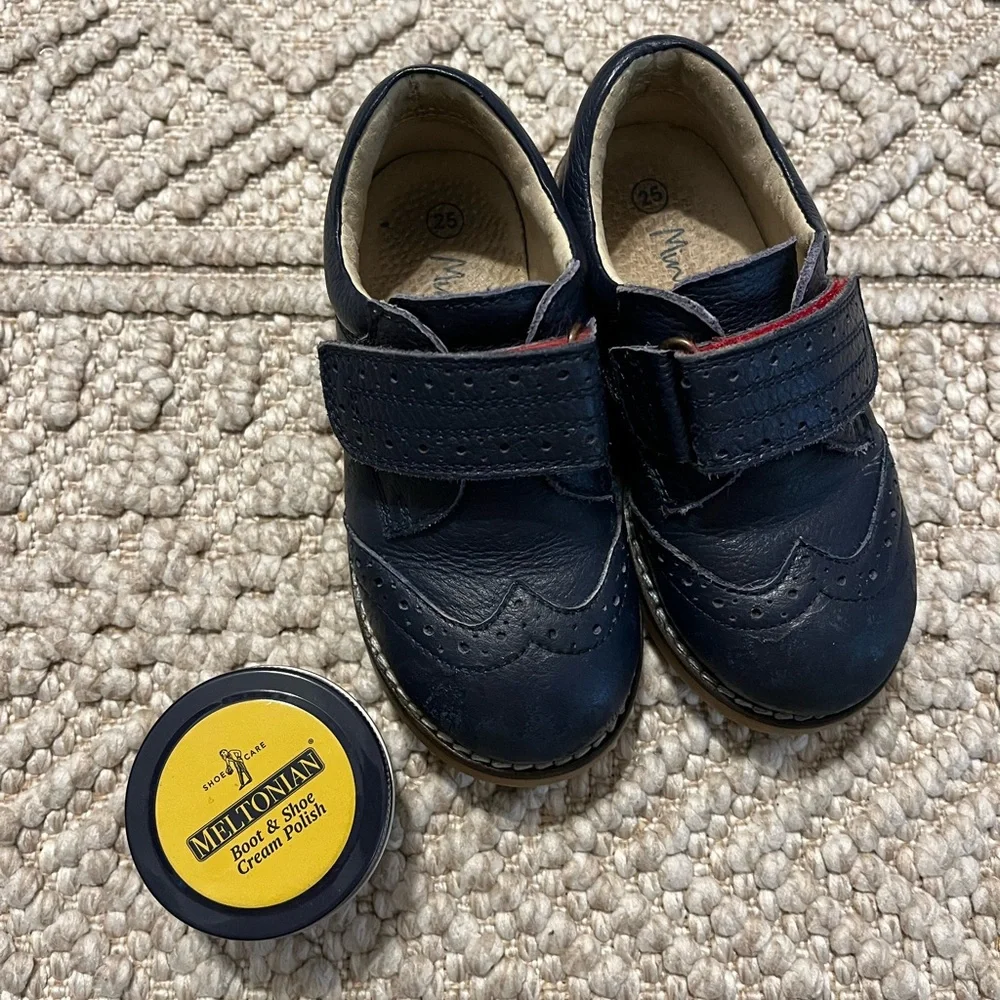 Mini Boden Leather Shoes + Polish